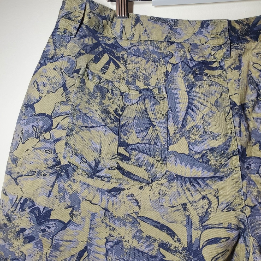 Ruff Hewn Women's Linen Cotton‎ Blend Midrise Shorts Floral Botanical Leaf Sz 16 - Picture 4 of 7
